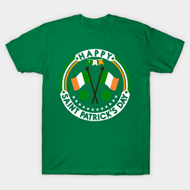 Happy Saint Patrick's Day Irish Flag Tees T-Shirt by GoodyBroCrafts